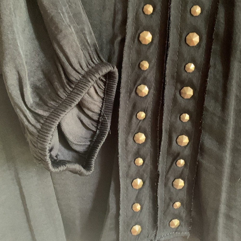 {Vince Camuto} Black Embellished Long Sleeve Blouse - Picture 3 of 6